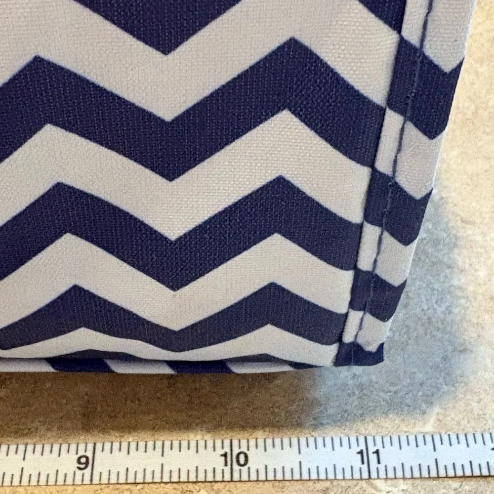 Chevron Pattern Cosmetic Bag with removable pouches.
